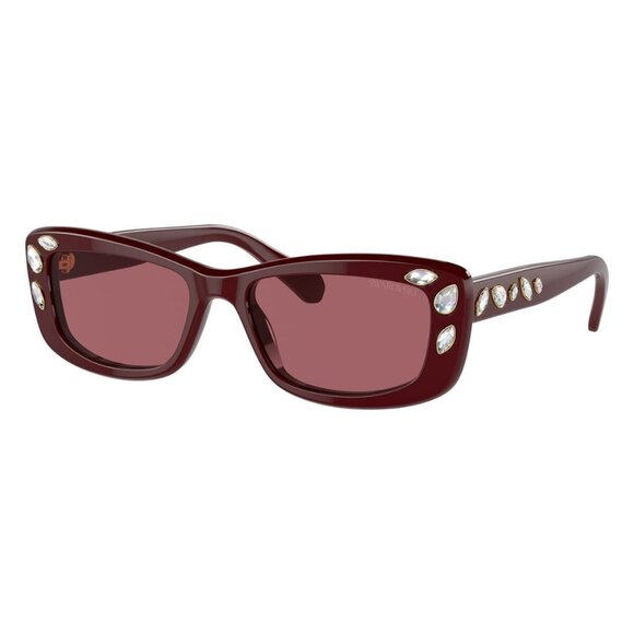 New SWAROVSKI Red Rectangle SK6008 100869 Sunglasses Women - Picture 1 of 6